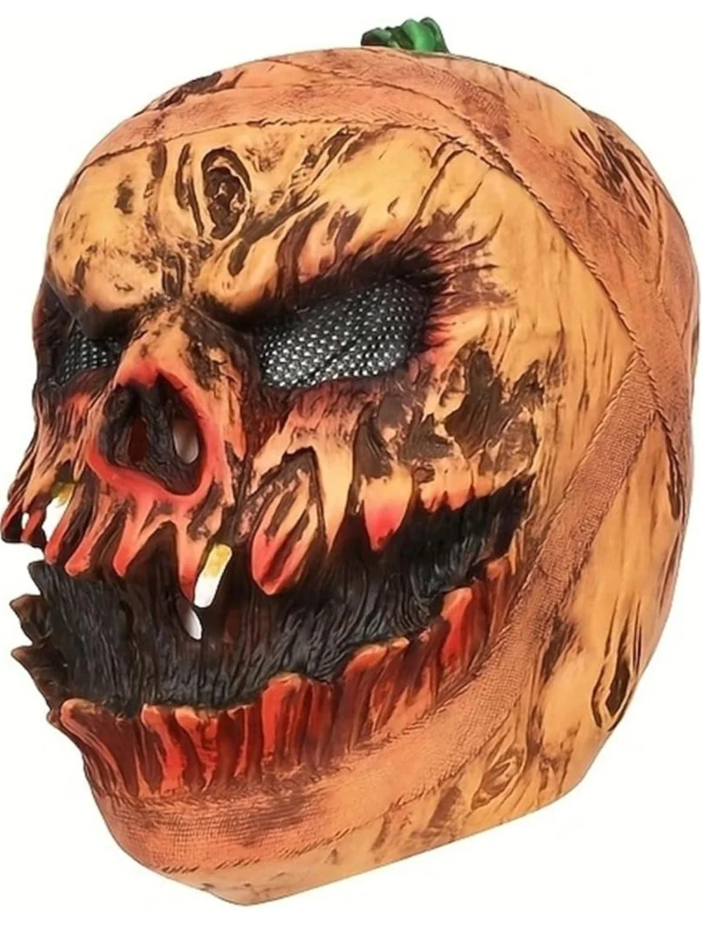 Scary Pumpkin Face Costume Mask - Orange